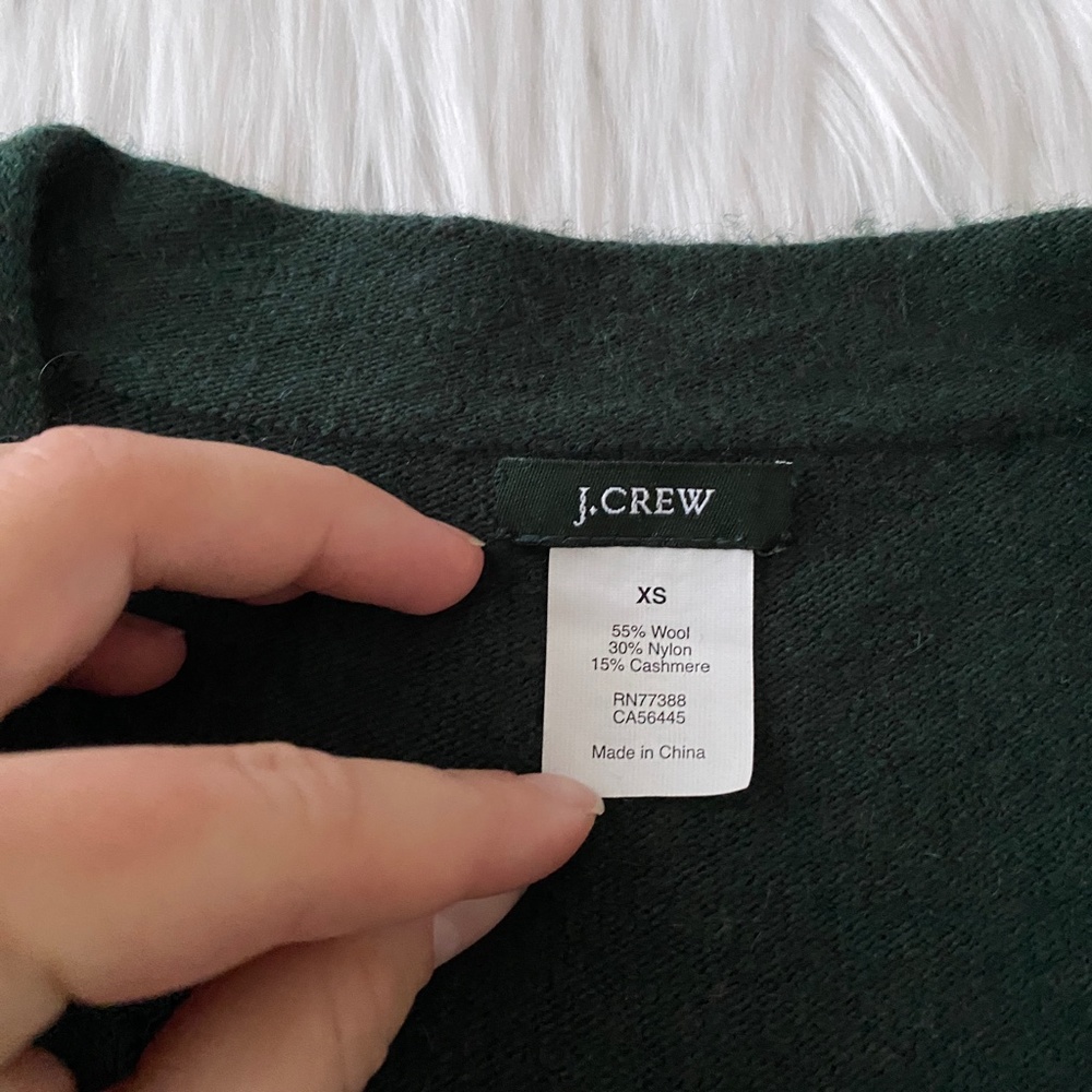 J. Crew Dark Green Cardigan Sweater - Picture 2 of 4